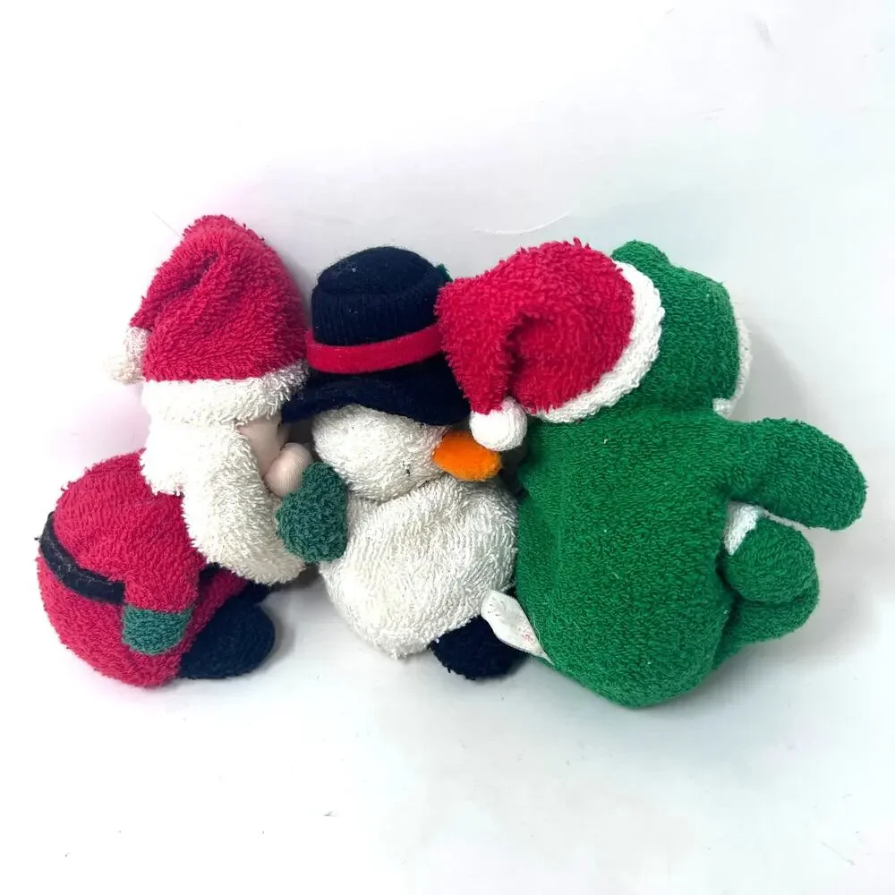 Russ Home Buddies Sensory Toy Santa Snowman Christmas Santa Frog Terrycloth Lot‎